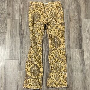 Roberto Cavalli Gold and Brown Patterned Women Jeans